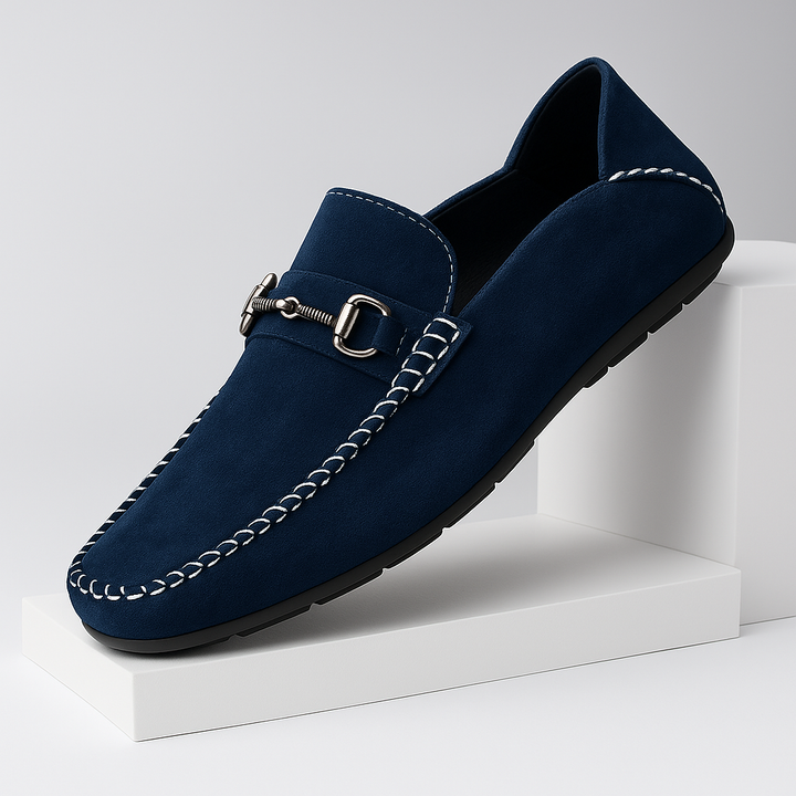 Stylish men's black suede bit loafers, perfect for smart casual and office wear, slip-on comfort