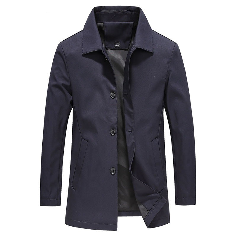 Casual men's button-up jacket, a lightweight classic in tan, ideal for everyday men's fashion