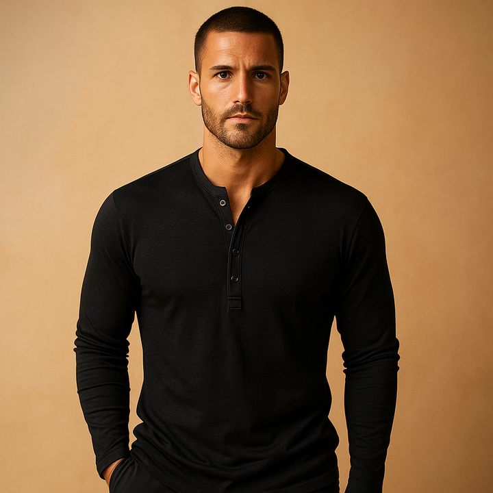 Men's classic long sleeve button-down shirt, perfect for versatile casual to semi-formal everyday wear.