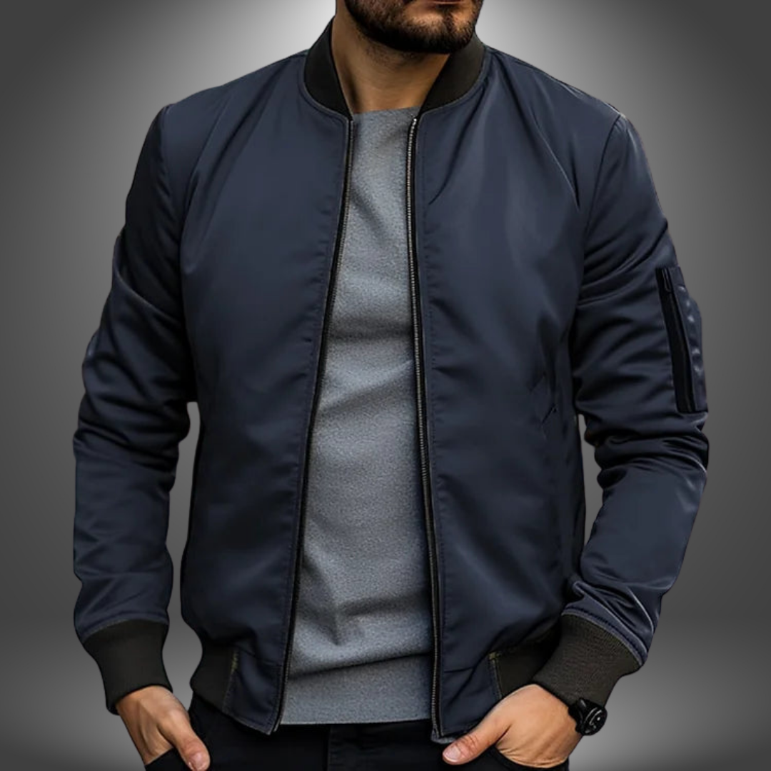 Men's classic windproof bomber jacket, perfect for everyday casual style & mid-season wear.
