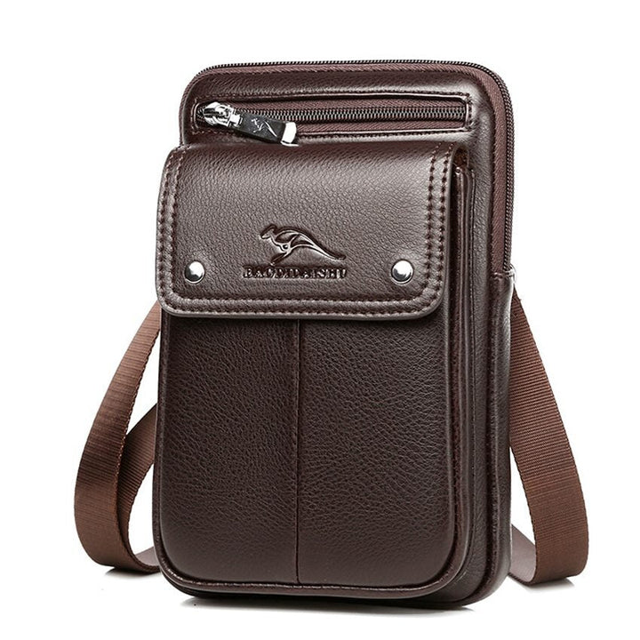Versatile men's PU leather bag with adjustable strap, ideal for travel and daily essentials.
