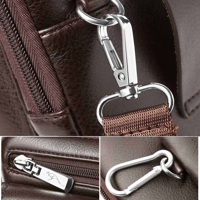 High-quality men's compact PU leather crossbody bag for daily essentials, adjustable strap.