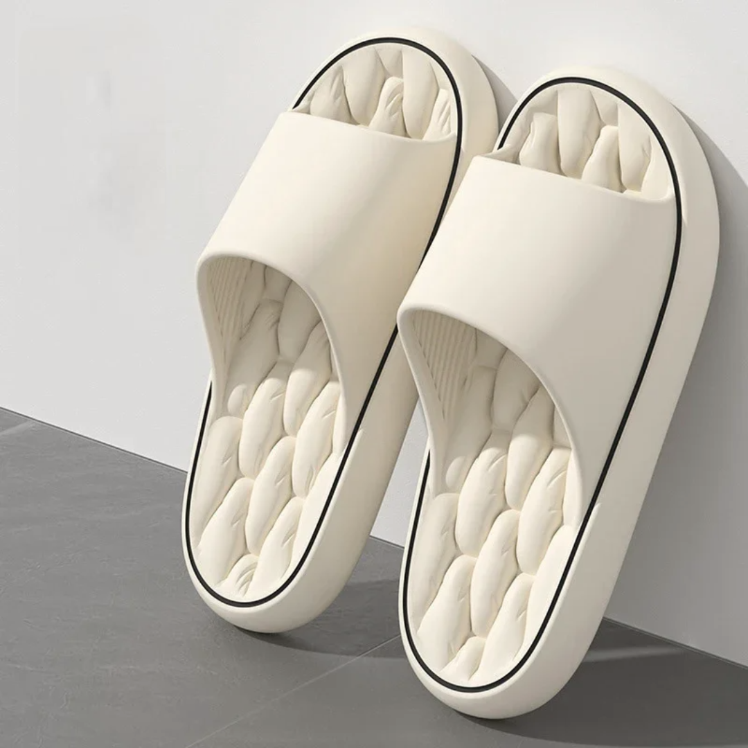 Comfortable men's cushioned pillow slides. Soft, open-toe slip-on sandals for casual wear & ultimate summer relaxation.