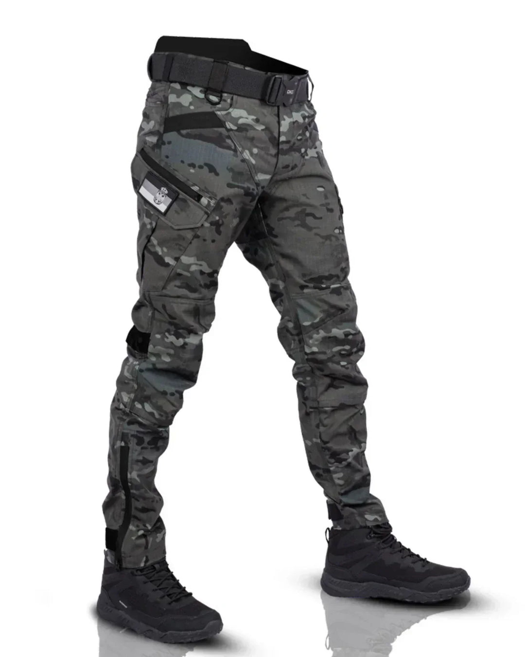 Fashion shot of men's versatile cargo pants, tactical & durable, suitable for casual or outdoor wear