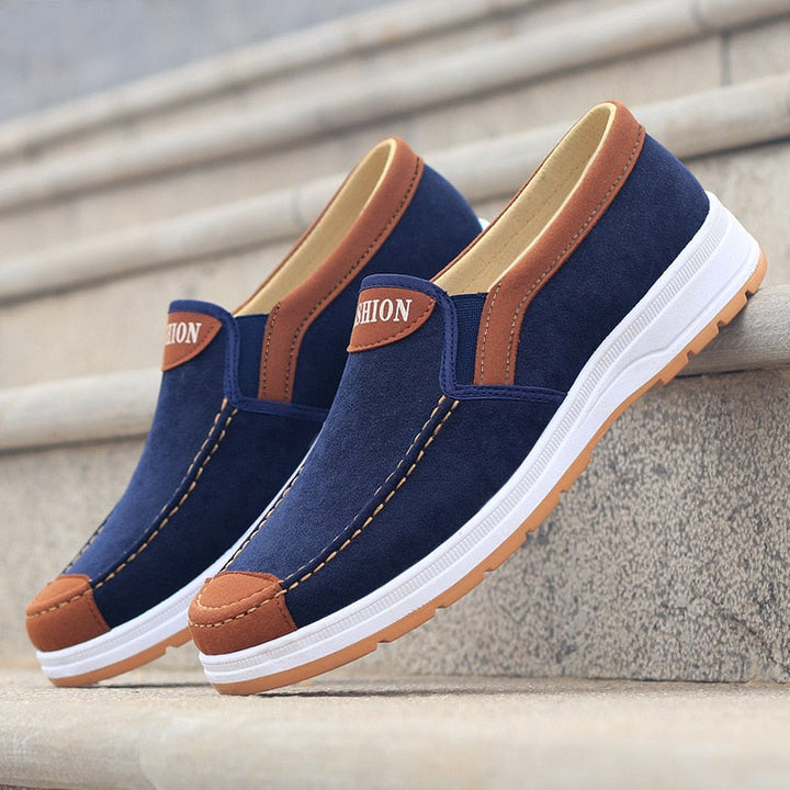 Stylish men's casual slip-on loafers in canvas. Perfect lightweight shoes for spring & summer fashion.