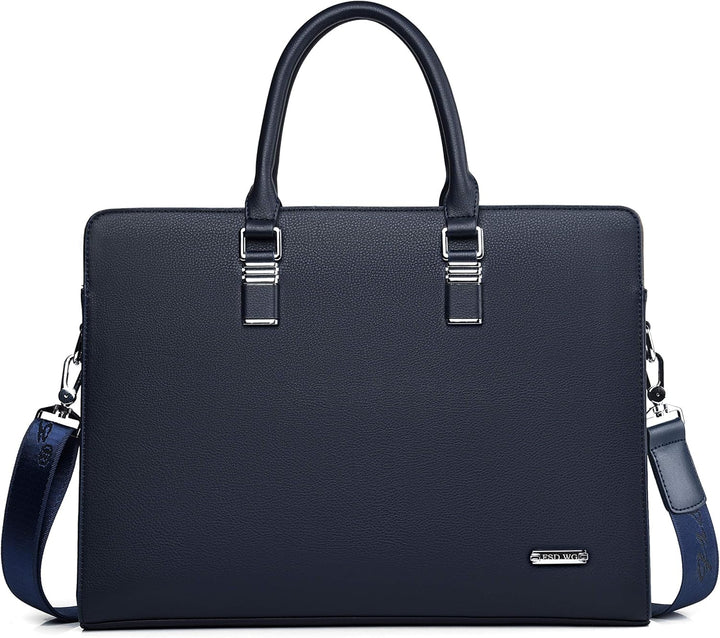 Functional men's leather work bag, multi-compartment for daily use.