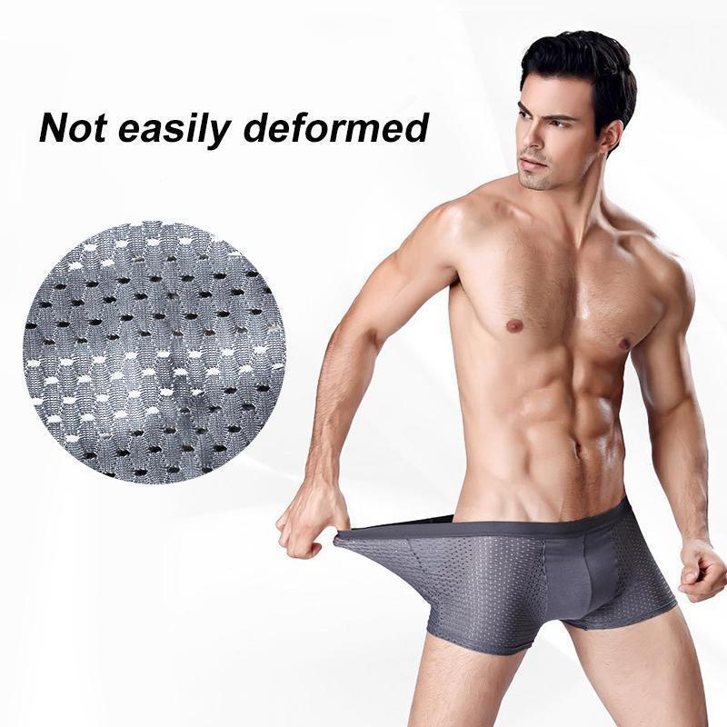 Detail of elastic waistband on men's ice silk modal cooling briefs, indicating a secure, lightweight fit.
