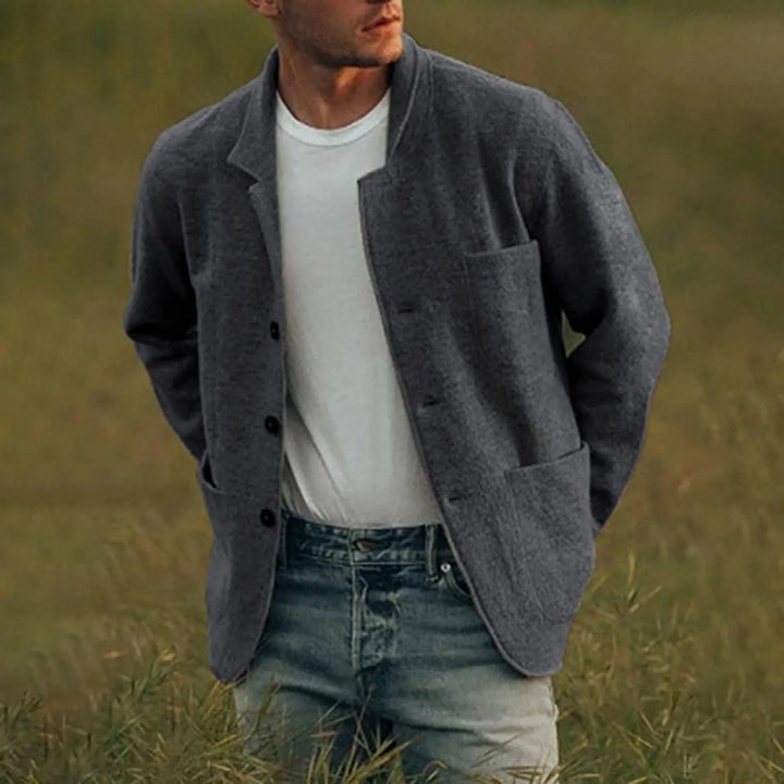 Josua men's blue blazer: lightly structured, perfect for smart casual and office wear.