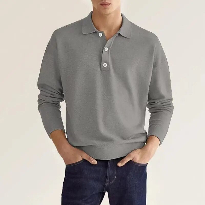 Men's long sleeve polo shirt, Bastien regular fit. Classic comfort for men's everyday & smart casual fashion.