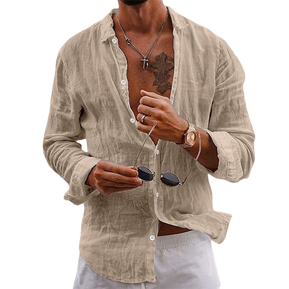 Smart casual men's long sleeve shirt, perfect for everyday summer fashion & apparel.