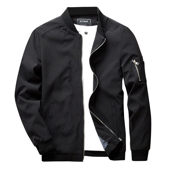 Stylish men's zipper casual jacket, modern fit, ideal for autumn, featuring multiple pockets, comfortable outerwear