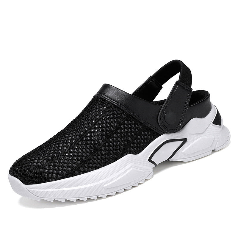 Close-up of the adjustable strap on men's orthopedic summer sandals.