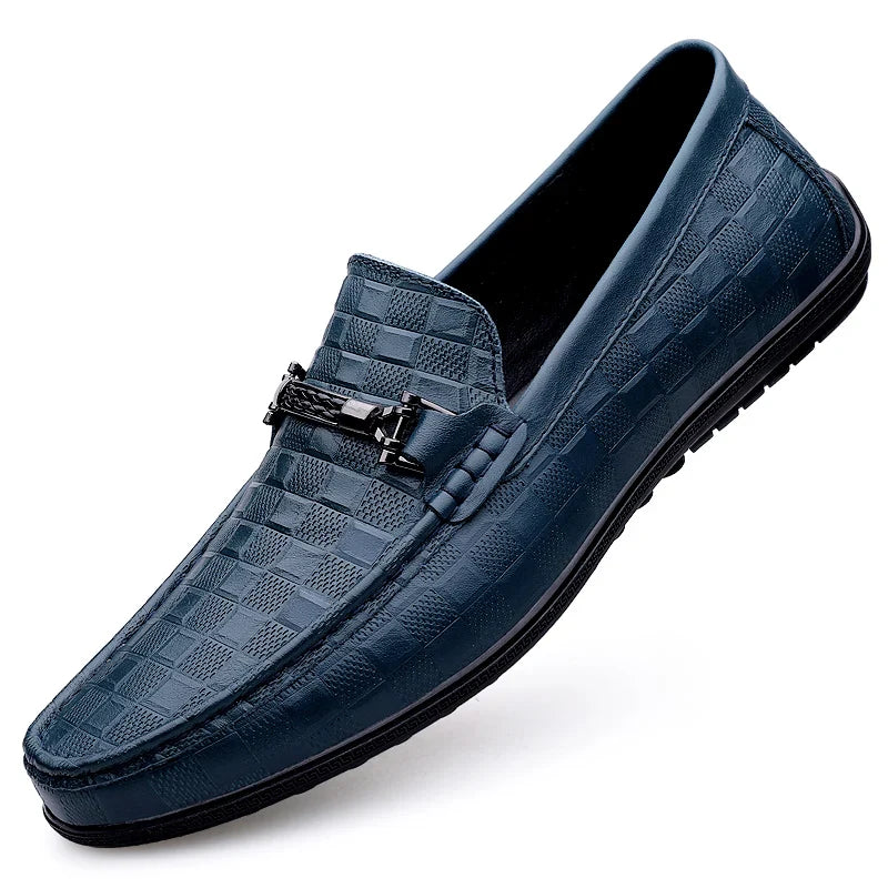 Comfortable men's leather bit loafers in a versatile tan color, ideal for everyday wear.