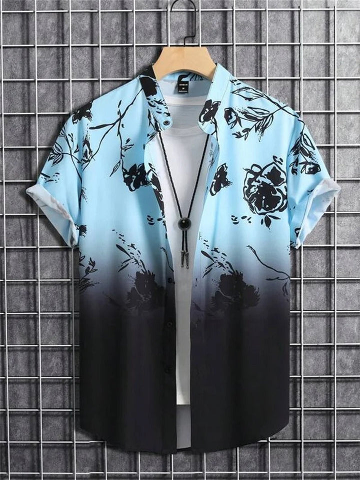 Men's leisurewear: patterned short sleeve button-down shirt for summer.