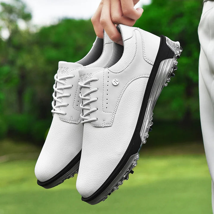 Pro Edition Men's Golf Shoes, black, ensuring stable grip & excellent performance on any golf course.