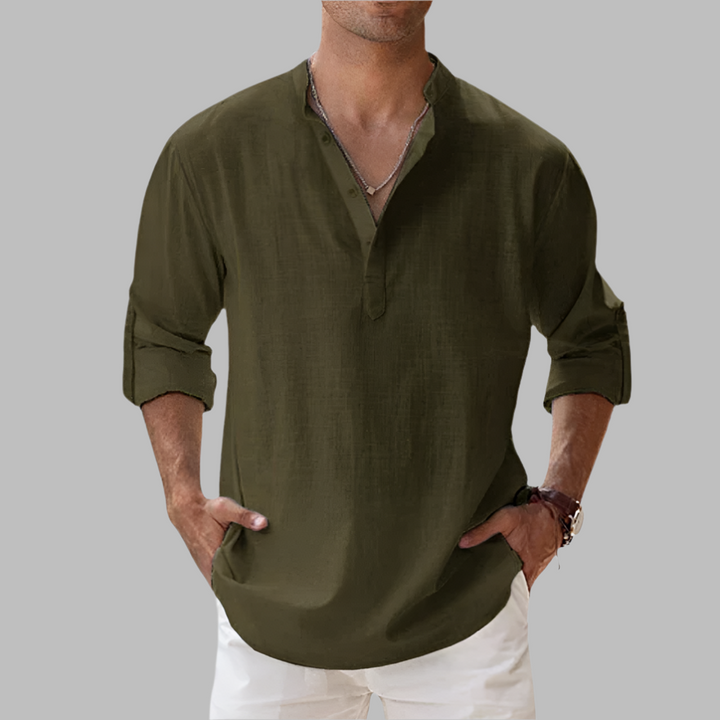 Stylish men's relaxed fit summer shirt. Lightweight, breathable button-down, perfect for casual spring & beach outfits.