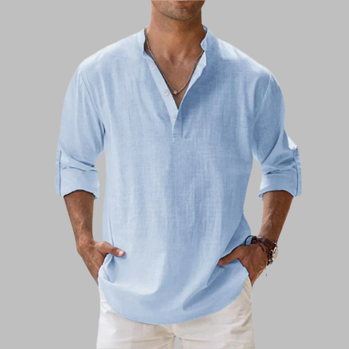 Lightweight men's summer shirt. Breathable fabric, relaxed fit, perfect for beach & vacation outfits.