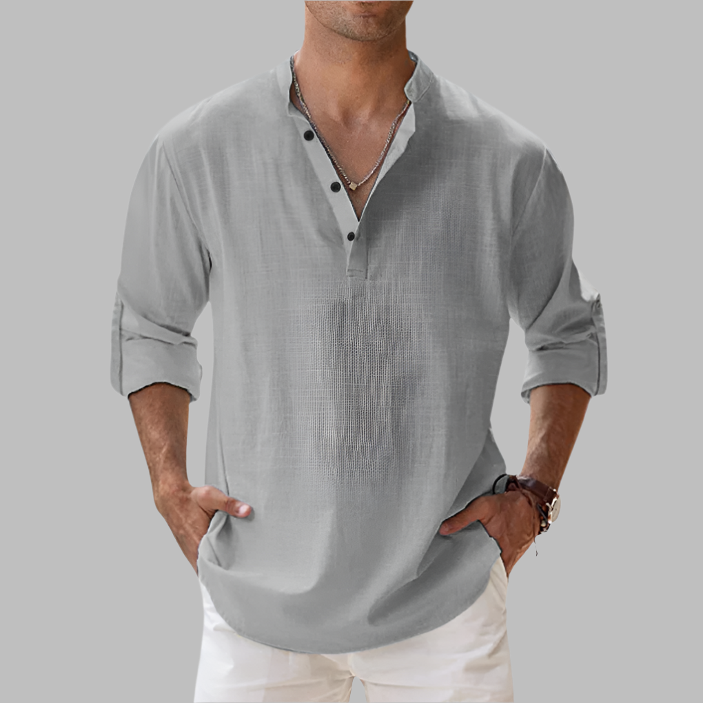 Casual men's summer shirt. Relaxed fit, breathable, and stylish for beach days, vacations, or spring outfits.