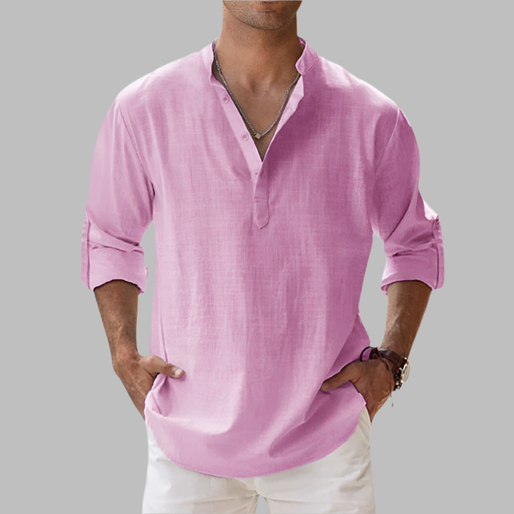 Men's hip-length, relaxed fit summer shirt. Breathable, stylish button-down for casual wear & vacation comfort.