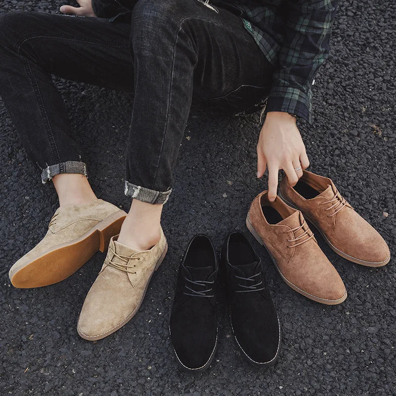 Sophisticated men's black suede oxford shoes, enhancing any business or casual outfit with their sleek design.