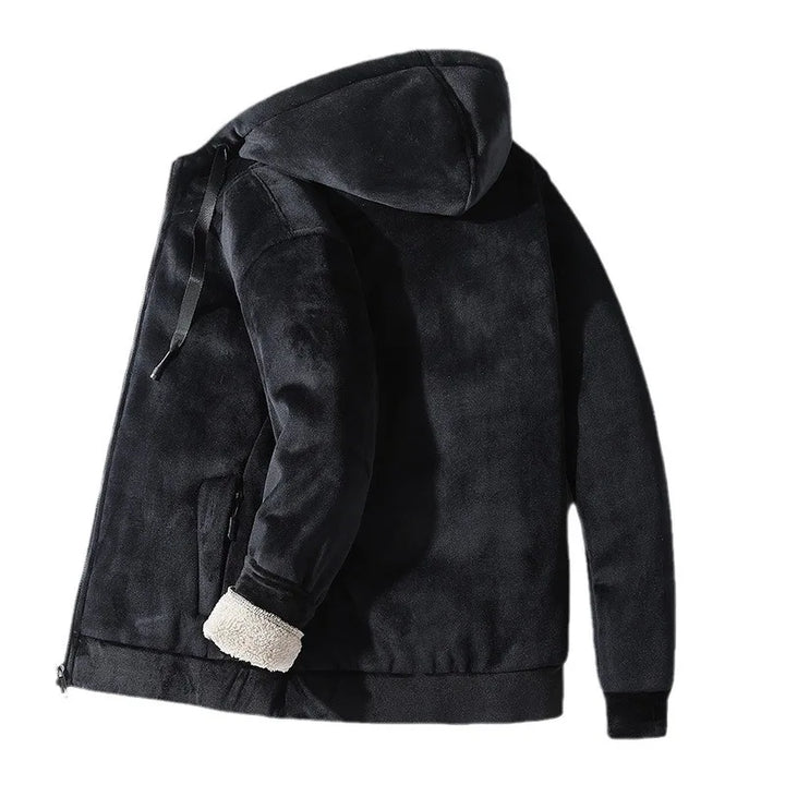 Back view of a casual men's insulated jacket, ideal for everyday winter wear