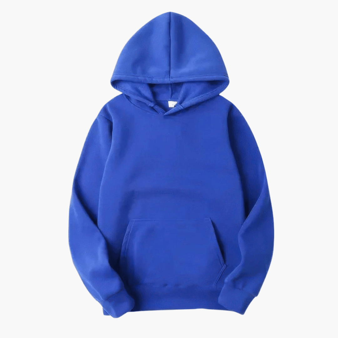 Casual men's long sleeve hoodie, solid color, perfect for loungewear or everyday fashion.