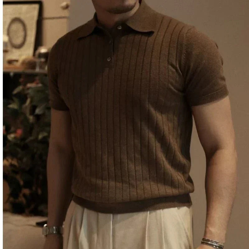 Comfortable men's slim fit zip polo shirt, essential for everyday men's fashion.