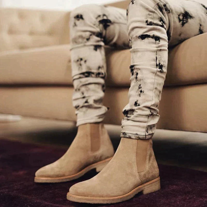 Achieve effortless style with comfortable men's slip-on Chelsea boots, ideal for smart casual outfits.