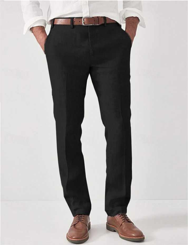 Relaxed fit men's dress pants for summer. Comfortable, polished trousers, ideal for casual and smart events in warm weather.