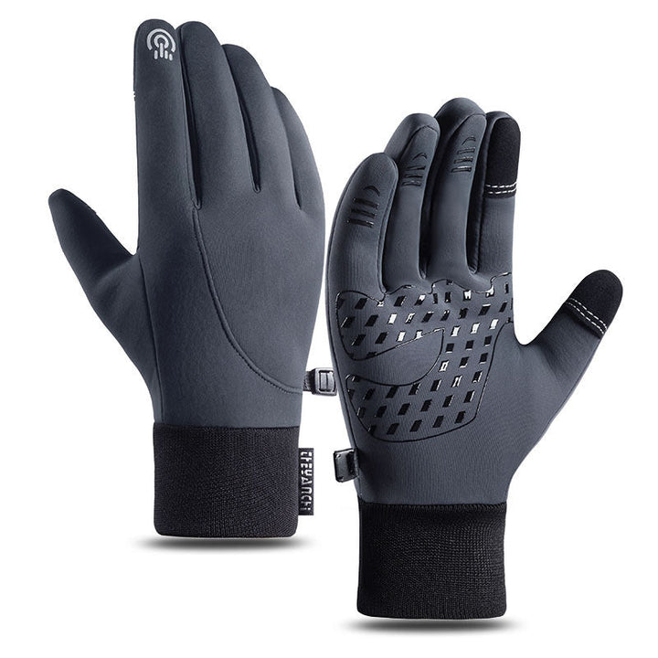 Stylish black men's touchscreen thermal gloves, offering warmth and functionality for various winter activities