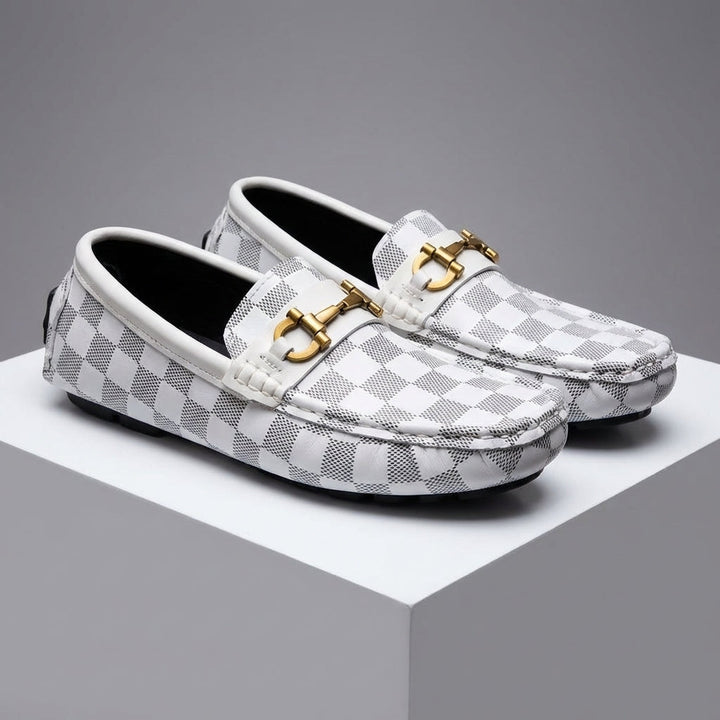 Men's comfortable Trapani patterned slip-on loafers, perfect for a day out or casual office wear.