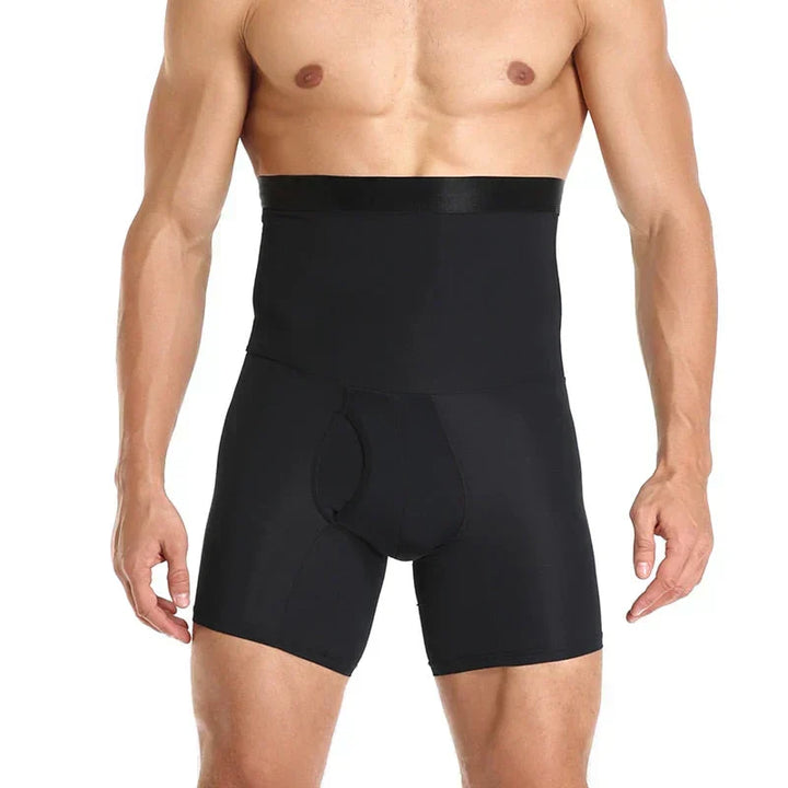 Men's tummy control shaping shorts for a slimmer look & comfortable compression.