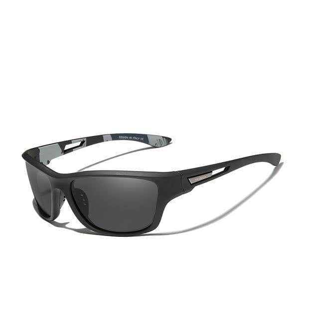 Modern men's fashion eyewear: ultralight polarized sunglasses with superior UV protection.