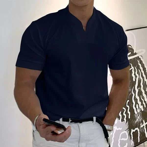 Everyday comfort men's V-neck t-shirt. Quick-dry, breathable performance tee, perfect for active or casual summer wear.