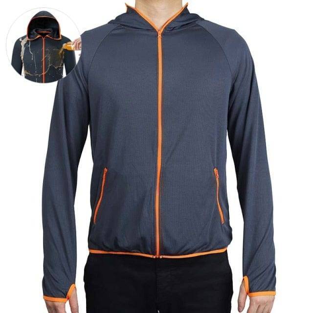 Stylish men's water-repellent & windproof outdoor jacket. Slim fit, perfect for all-season activewear & layering.
