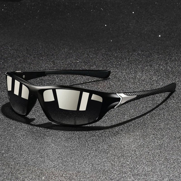 Men's polarized wraparound sport shades. UV protective eyewear for active men. Perfect for summer sports.