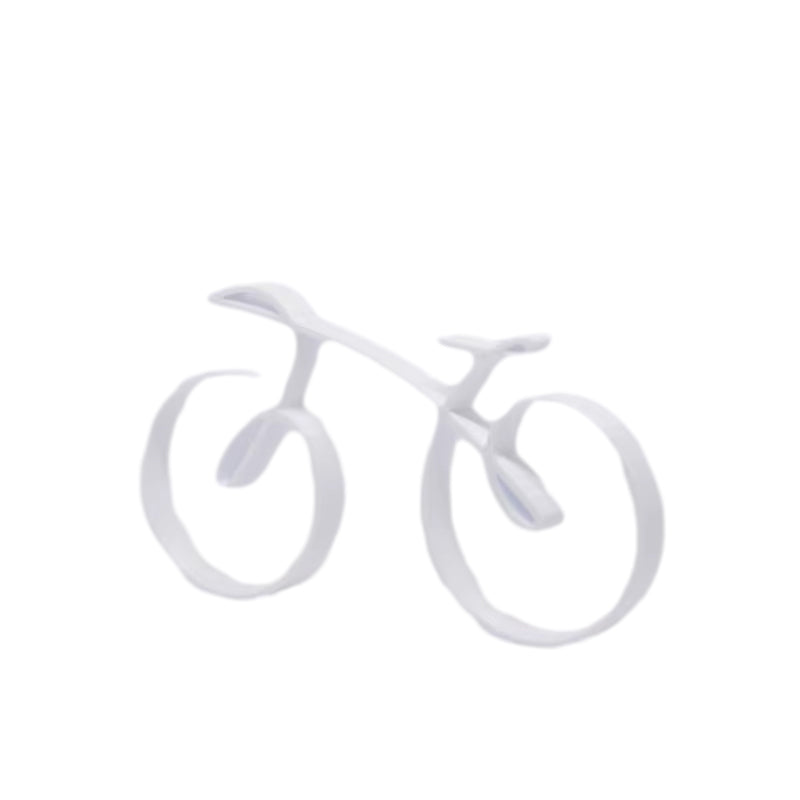 Abstract wireframe bicycle sculpture, a small yet impactful piece of metal art desk decor