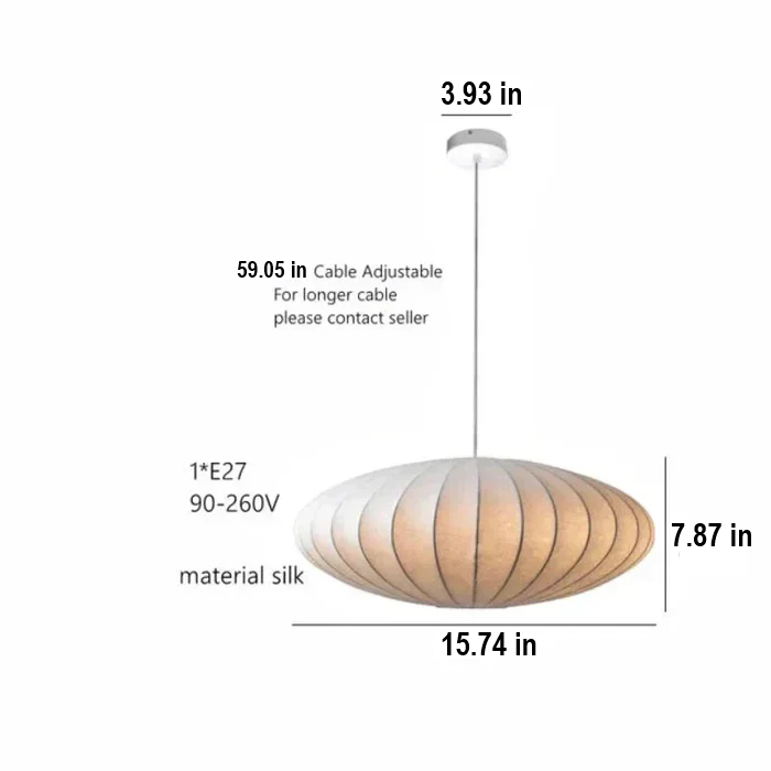 Sleek modern pendant lamp, combining delicate silk and dazzling crystals for elegant interiors.