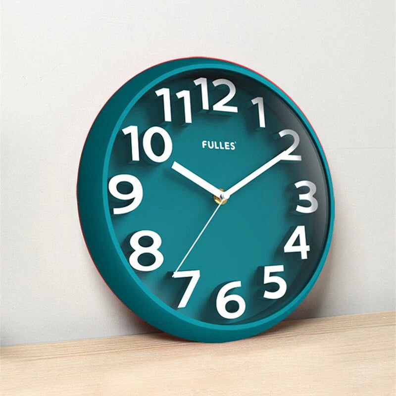 "Modern minimalist wall clock with sleek design, black frame, clean lines, perfect for contemporary home decor."