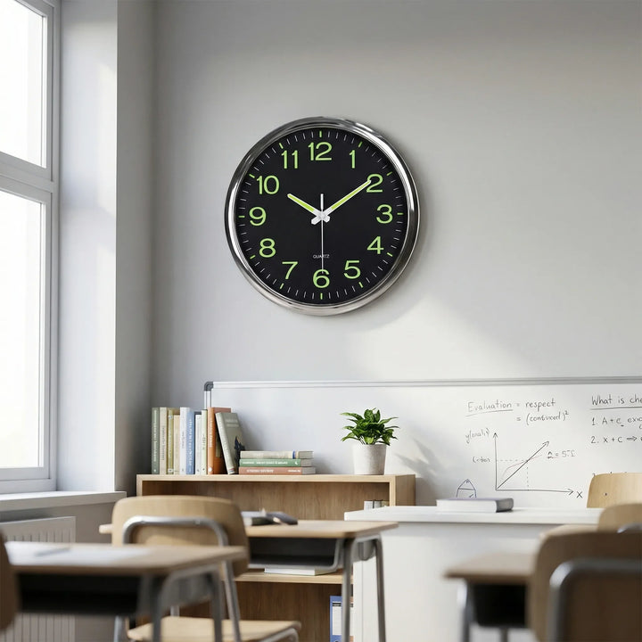 Contemporary LED wall clock with silent functionality and a highly visible, clear display for modern spaces.