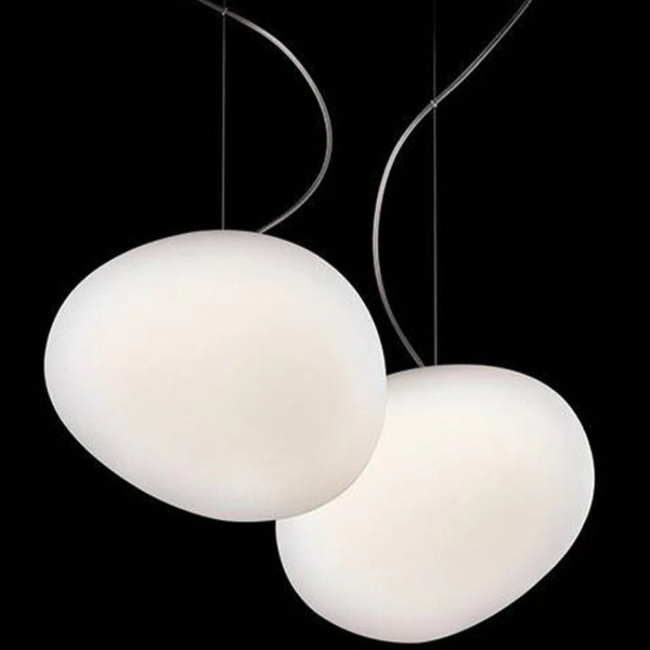 "Modern white glass globe pendant light, spherical design, elegant home decor, warm glow, perfect for living and dining areas