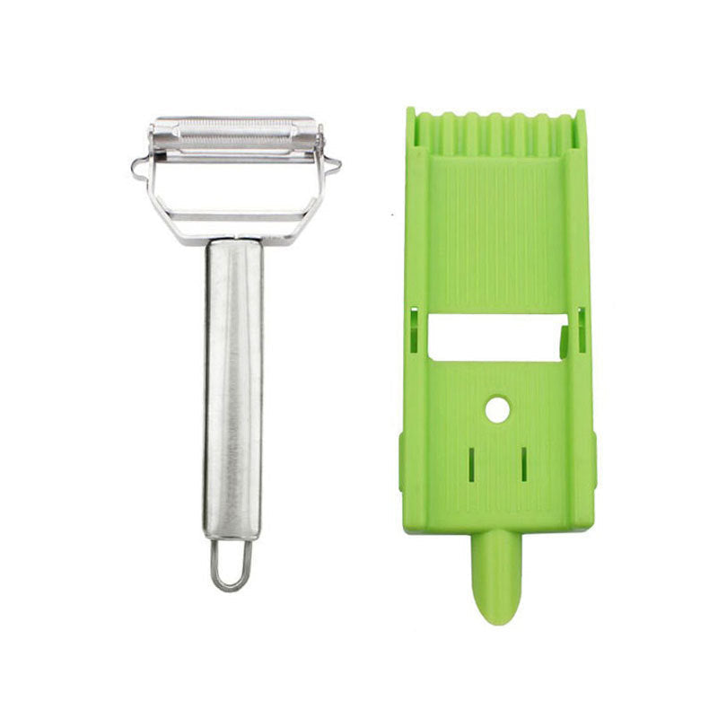 Multi-purpose kitchen gadget: making vegetable peeling and shredding effortless