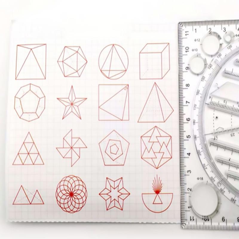 School supplies: Durable Geometric Drawing Ruler, essential for math, art, and design classes