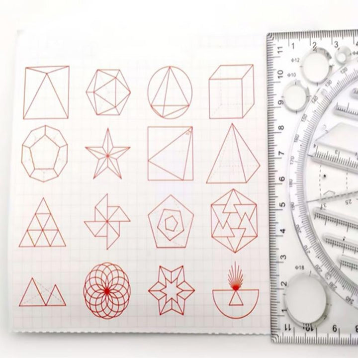 School supplies: Durable Geometric Drawing Ruler, essential for math, art, and design classes