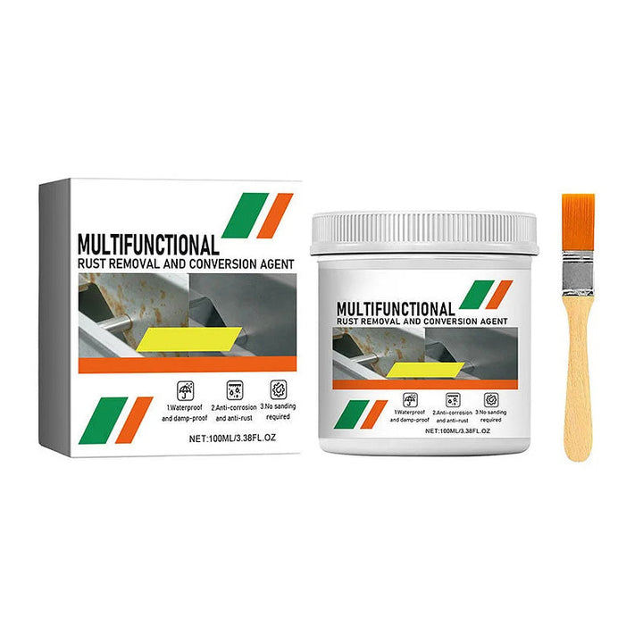 A smooth, corrosion-free metal surface after treatment with the rust remover for painting