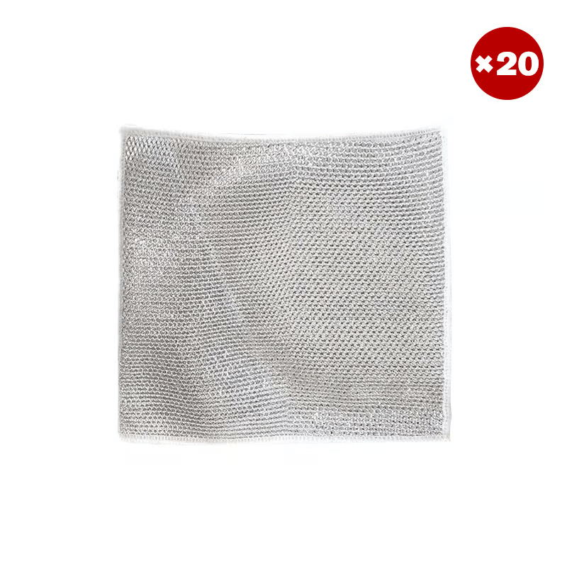 Stack of non-scratch wire cleaning cloths, emphasizing value and utility