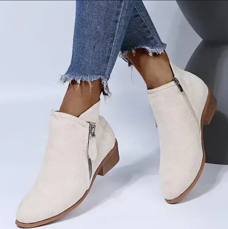 New Women's Stylish Zip Heel Ankle Boots, perfect for fall fashion & comfortable everyday wear