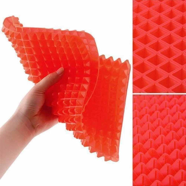 Silicone baking mat laid out on a baking sheet, ready for healthy cooking.