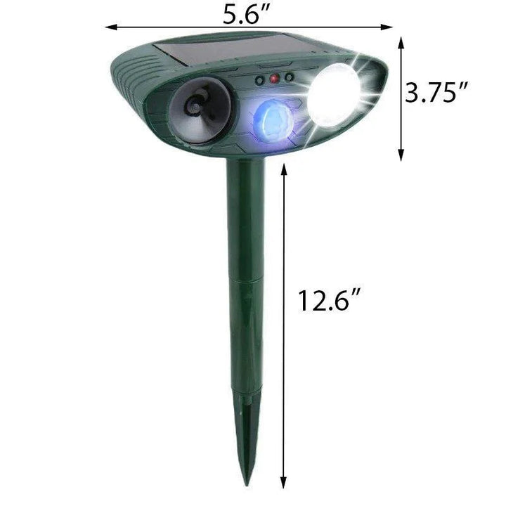 Deer repeller device: ultrasonic pest control for garden & yard. Solar powered, humane deterrent.