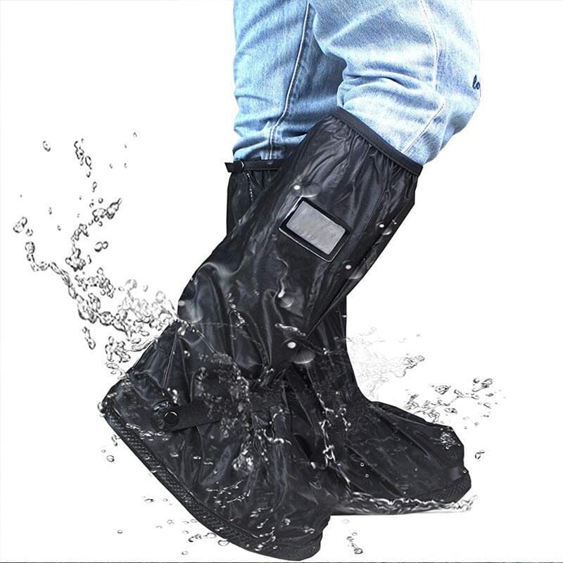 Unisex reusable shoe covers folded compactly, suitable for travel and cycling rain gear